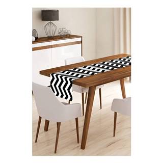 Minimalist Cushion Covers Behúň na stôl z mikrovlákna  Black Stripes, 45 x 140 cm, značky Minimalist Cushion Covers