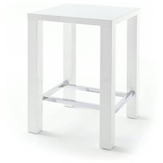 Barový stôl GERARD 80 biela/sklo
