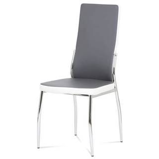Sconto Jedálenská stolička ABIGAIL sivá/biela/chróm, značky Sconto