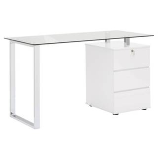 Písací stôl XINGU kov/biela