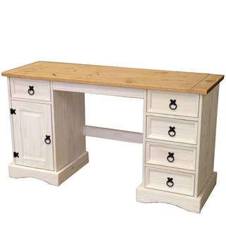 IDEA Nábytok Písací stôl CORONA biely vosk 16334B, značky IDEA Nábytok