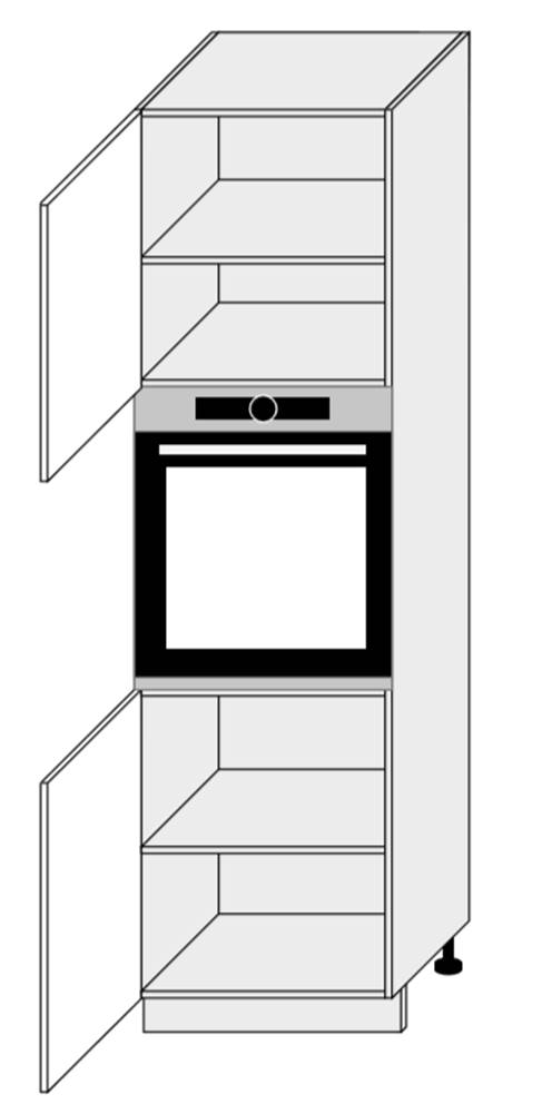 ArtExt  Kuchynská skrinka vysoká pre vstavanú rúru PLATINIUM | D14RU 2D Farba korpusu, značky ArtExt