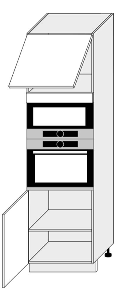 ArtExt  Kuchynská skrinka vysoká pre vstavané spotrebiče PLATINIUM | D14RU 60 207 Farba korpusu, značky ArtExt