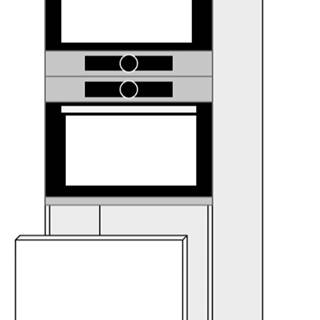 ArtExt  Kuchynská skrinka vysoká pre vstavané spotrebiče PLATINIUM | D5AM 60 154 Farba korpusu, značky ArtExt