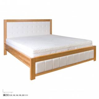 Drewmax Jednolôžková posteľ - masív LK214 | 120 cm dub