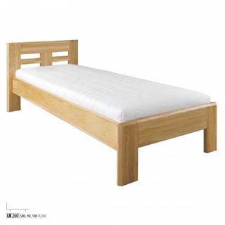 Drewmax Jednolôžková posteľ - masív LK260 | 100 cm dub