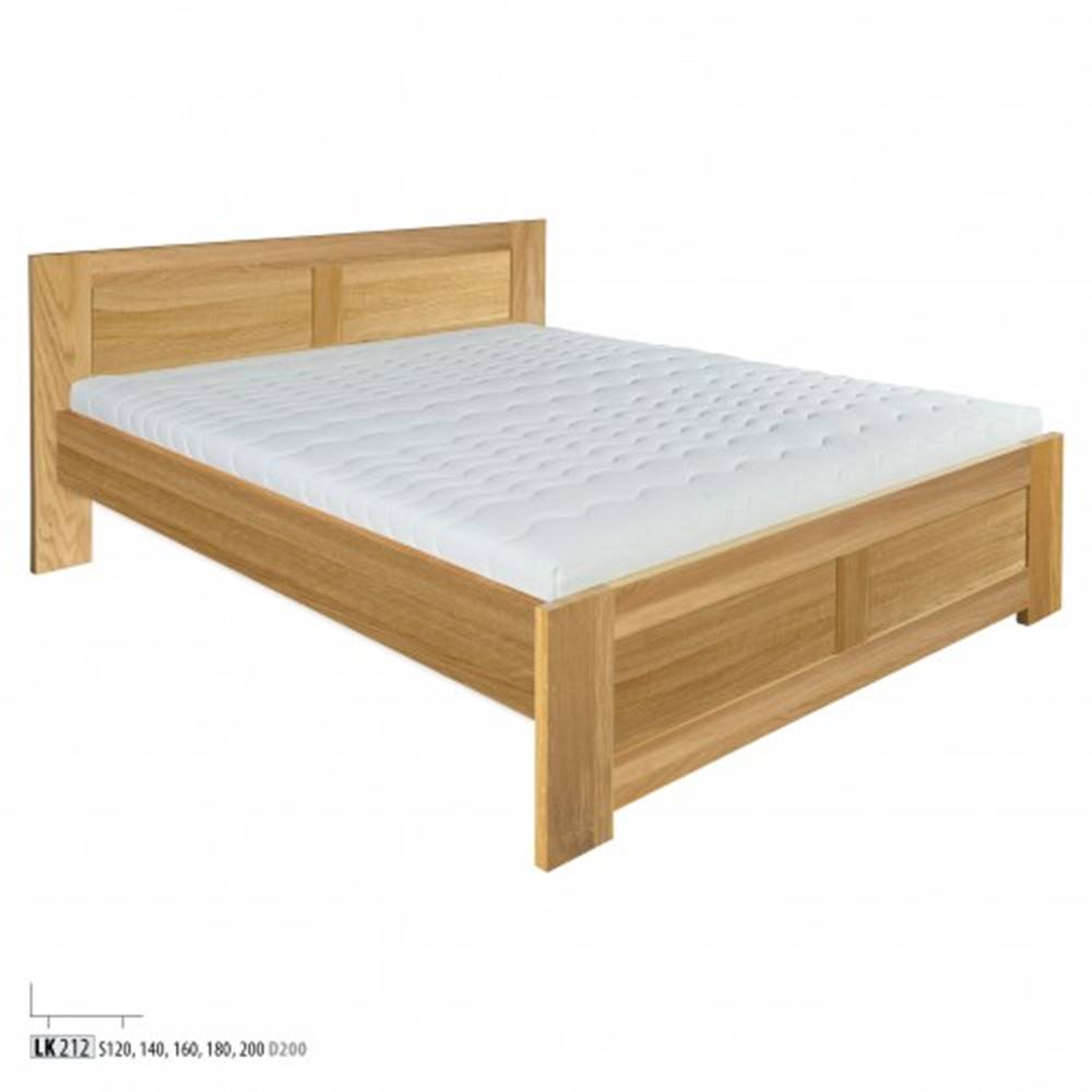 Drewmax  Manželská posteľ - masív LK212 | 160 cm dub, značky Drewmax