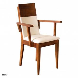 Drewmax Jedálenská stolička - masív KT170 | buk / koža
