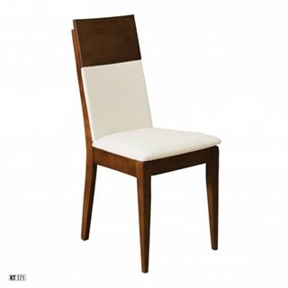 Drewmax Jedálenská stolička - masív KT171 | buk / koža