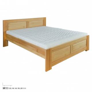 Drewmax Manželská posteľ - masív LK112 | 140 cm buk