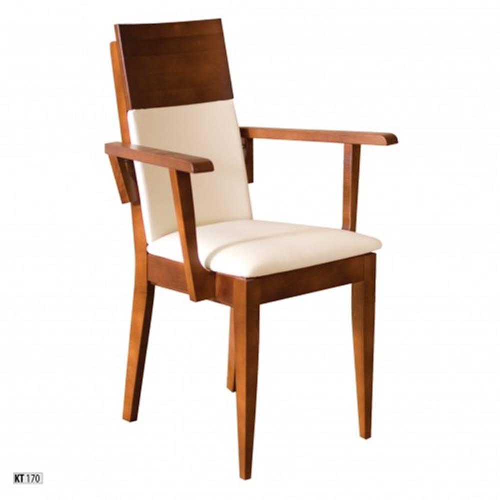 Drewmax  Jedálenská stolička - masív KT170 | buk / koža, značky Drewmax
