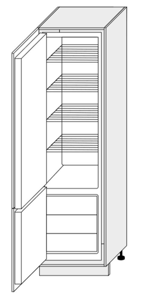 ArtExt  Kuchynská skrinka vysoká pre vstavanú chladničku ESSEN | D14DL 60 207 Farba korpusu, značky ArtExt