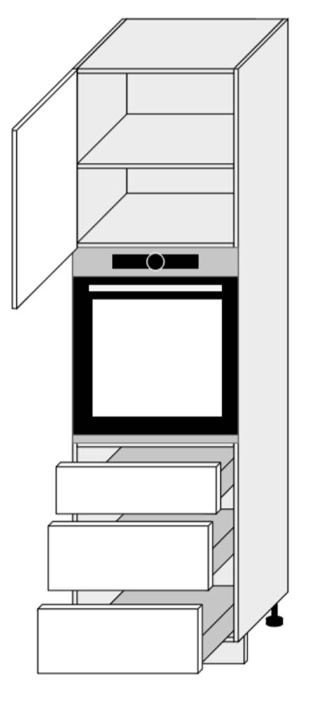 ArtExt  Kuchynská skrinka vysoká pre vstavanú rúru MALMO | D14RU 3M Farba korpusu, značky ArtExt