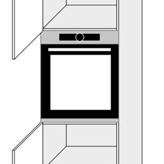 ArtExt  Kuchynská skrinka vysoká pre vstavanú rúru MALMO | D14RU 2D Farba korpusu, značky ArtExt