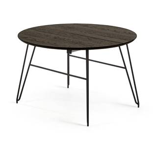 Tmavosivý rozkladací jedálenský stôl Kave Home Norfort, ⌀ 120 cm