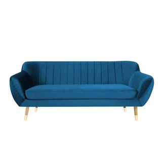 Modrá zamatová pohovka Mazzini Sofas Benito, 188 cm