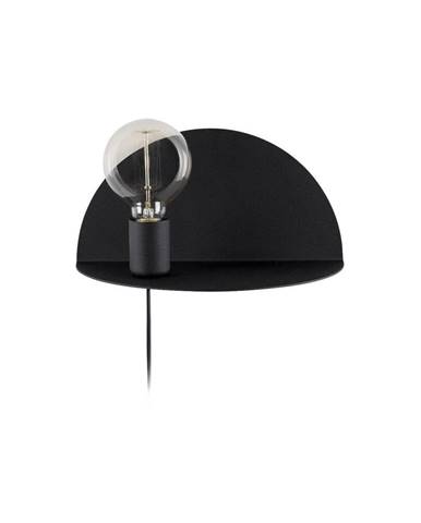 Čierna nástenná lampa s poličkou Homemania Decor Shelfie