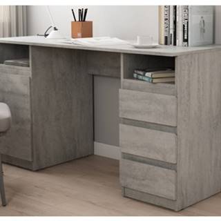 ASKO - NÁBYTOK Písací stôl so 3 zásuvkami Carlos, šedý beton, značky ASKO - NÁBYTOK