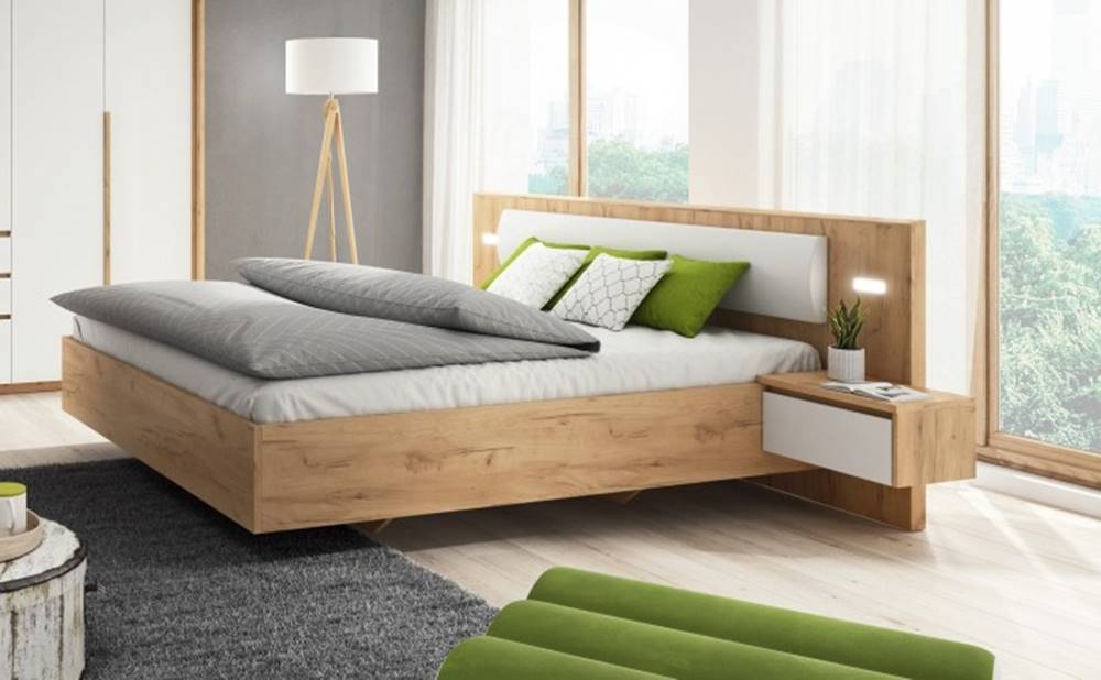 OKAY nábytok Rám postele Xelo 160x200, 2x nočný stolík, bez roštu, mat. a úp, značky OKAY nábytok