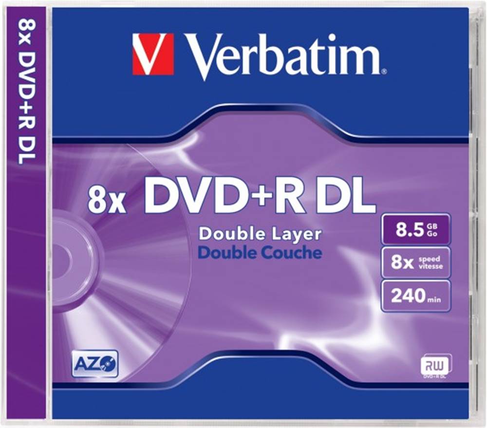 Verbatim  DVD+R DL 8,5GB 8x, 1ks, značky Verbatim