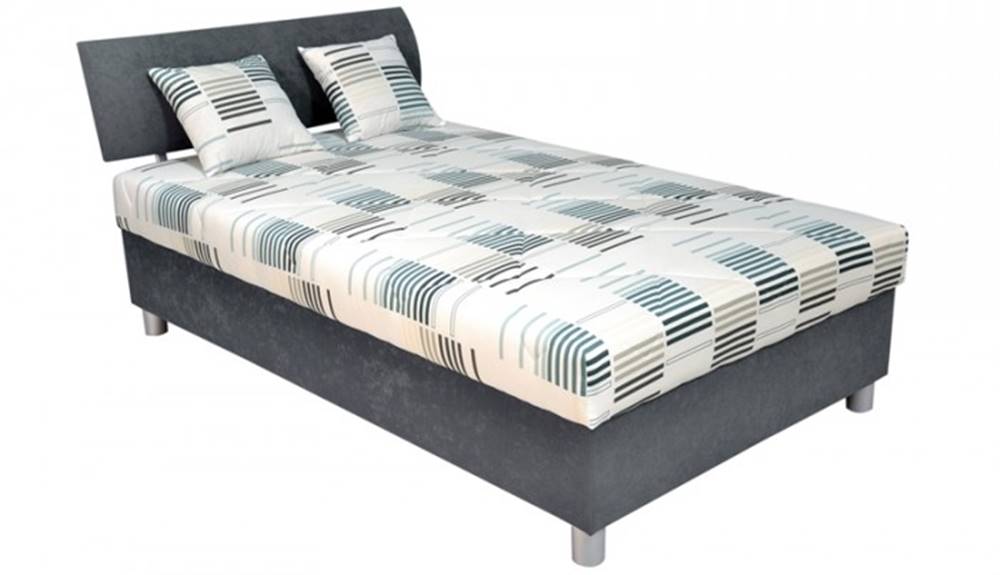 OKAY nábytok Čalúnená posteľ George 120x200, šedá, vrátane matracov a úp, značky OKAY nábytok