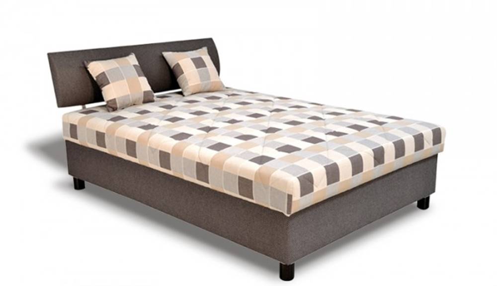 OKAY nábytok Čalúnená posteľ George 140x200, hnedá, vrátane matracov a úp, značky OKAY nábytok