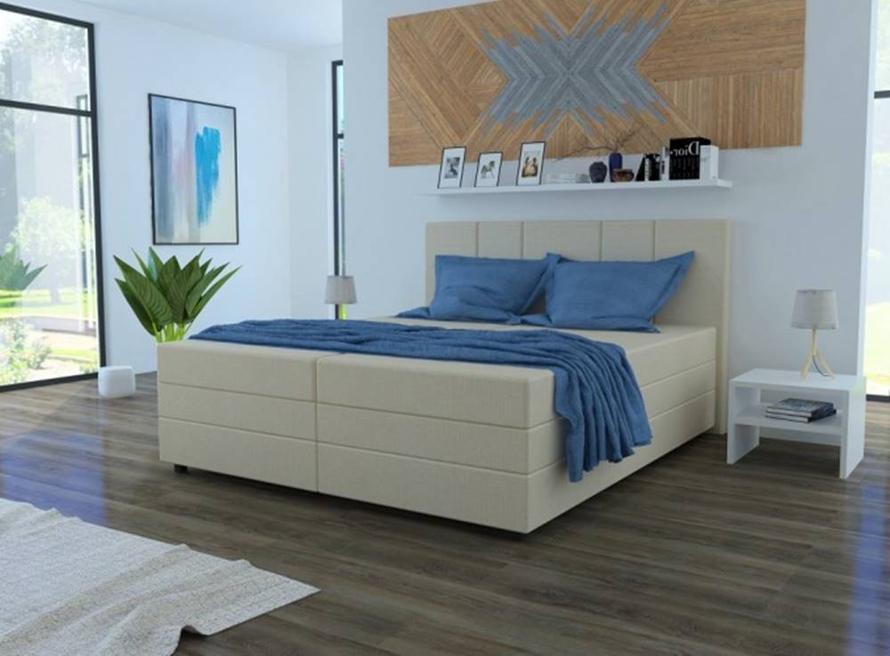 OKAY nábytok Čalúnená posteľ Alexa 180x200, vr. matraca a úp, béžová, značky OKAY nábytok