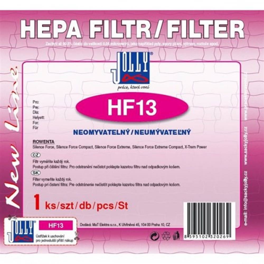 Jolly HEPA filter  HF13 pre Rowenta: Silence Force, X-TREA Power, značky Jolly