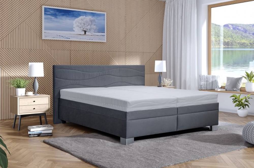 OKAY nábytok Čalúnená posteľ Windsor 200x200, vrátane matraca, pol. roštu, ÚP, značky OKAY nábytok