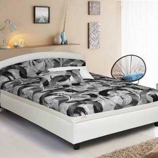 OKAY nábytok Čalúnená posteľ Zonda 120x200, šedá/biela, vrátane matracov a úp, značky OKAY nábytok
