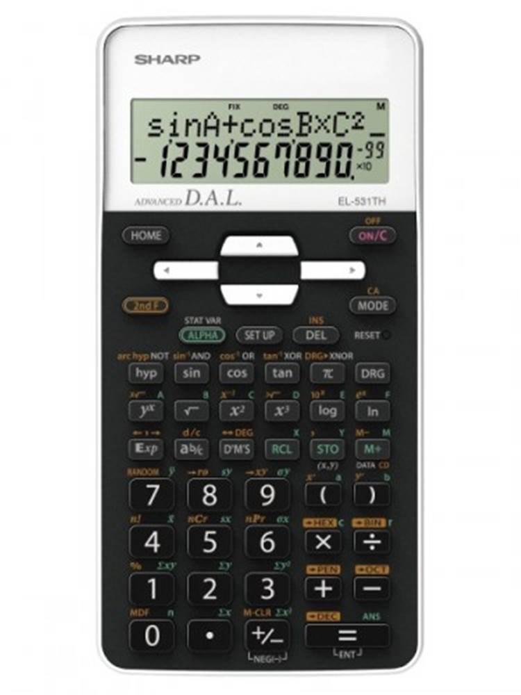 Sharp Vedecká kalkulačka  EL531THBWH, 273 funkcií, 2 riadky, kryt, značky Sharp