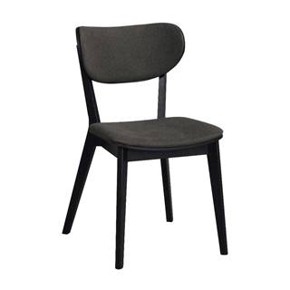 Rowico Čierna dubová jedálenská stolička s tmavosivým sedadlom  Cato, značky Rowico