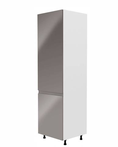 Skrinka na chladničku biela/sivá extra vysoký lesk ľavá AURORA D60ZL