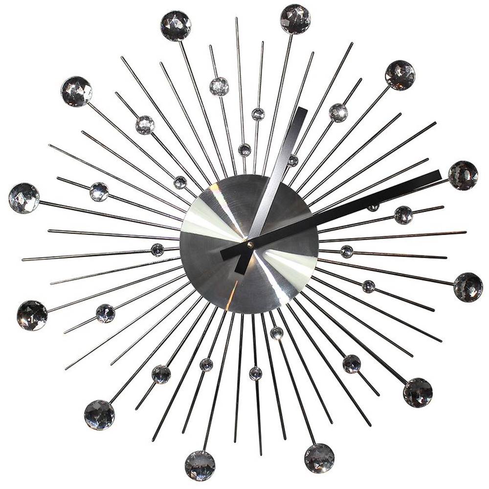 MERKURY MARKET Nástenné hodiny crystals strieborný 50 cm, značky MERKURY MARKET