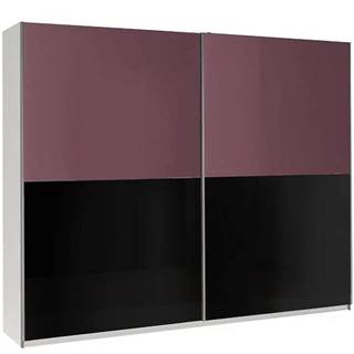 Skriňa Lux 11 fialová lesklá/čierna lesklá 244 cm