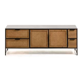 La Forma Čierno-hnedý TV stolík Kave Home Kyoko, 150 x 55 cm, značky La Forma
