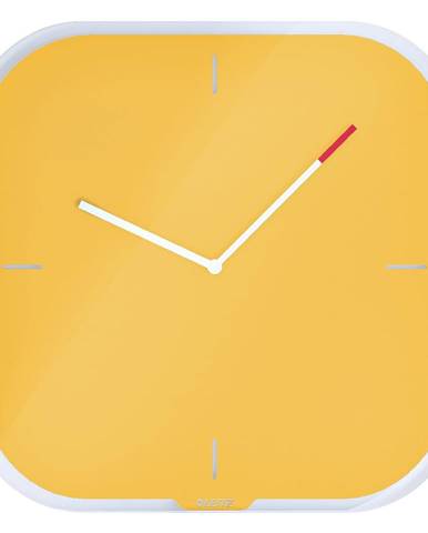 Žlté nástenné popisovacie hodiny Leitz Cosy