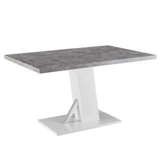 Kondela Jedálenský stôl betón/biela matná 138x90 cm BOLAST, značky Kondela