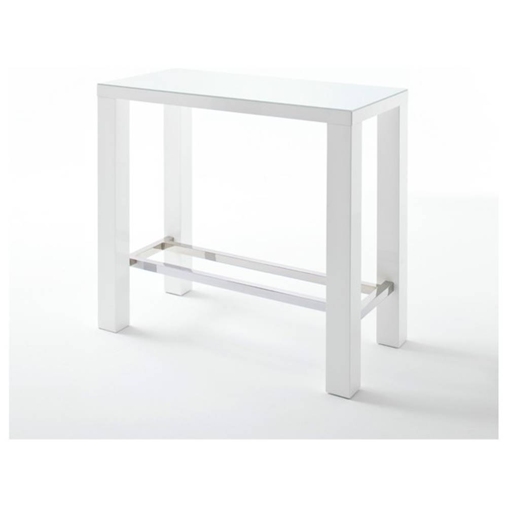 Sconto Barový stôl GERARD 120 biela/sklo, značky Sconto
