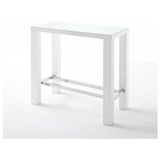 Sconto Barový stôl GERARD 120 biela/sklo, značky Sconto