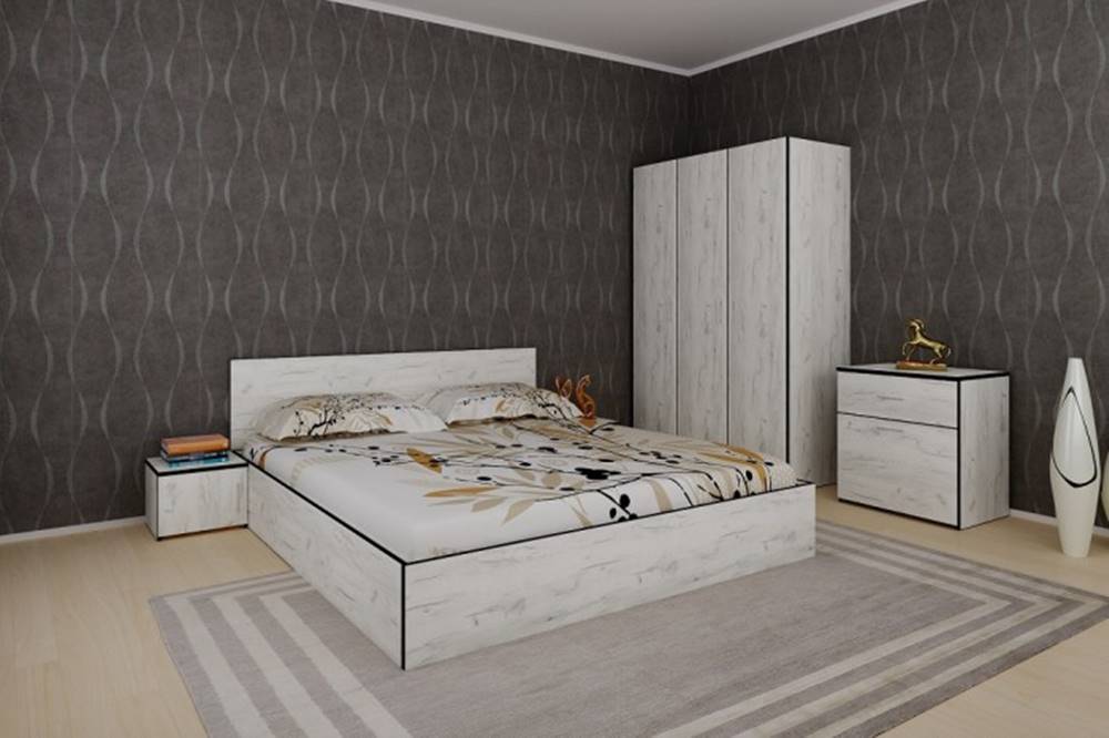 OKAY nábytok Spálňový program Tarja-rám postele,skriňa,komoda,2 nočné stolíky, značky OKAY nábytok