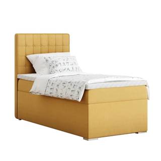 Boxspringová posteľ jednolôžko horčicová 80x200 ľavá TERY