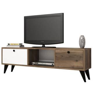 TV stolík SERENAT orech/čierna/biela