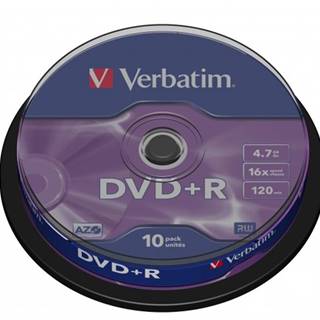 Verbatim  DVD+R 4,7GB 16x, 10ks, značky Verbatim