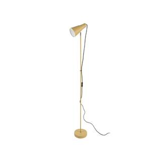 Horčicovožltá stojacia lampa Leitmotiv Mini Cone, výška 147,5 cm