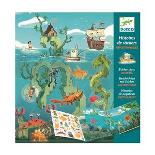 Djeco Set knihy s premiestniteľnými samolepkami  Sea Sticker Story, značky Djeco