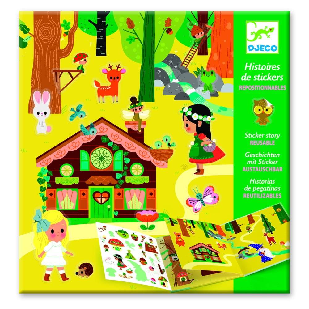 Djeco Set knihy s premiestniteľnými samolepkami  Forest Sticker Story, značky Djeco