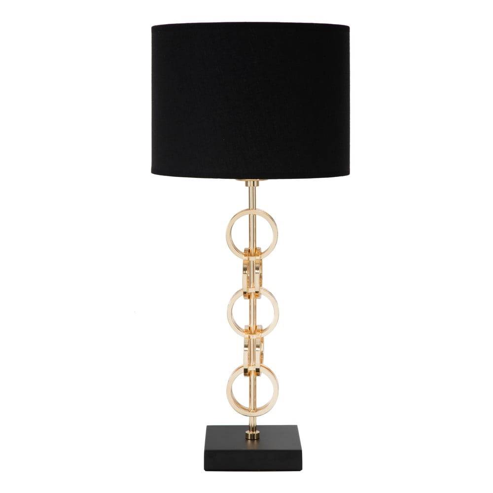 Mauro Ferretti Stolová lampa v čierno-zlatej farbe  Glam Rings, výška 54,5 cm, značky Mauro Ferretti