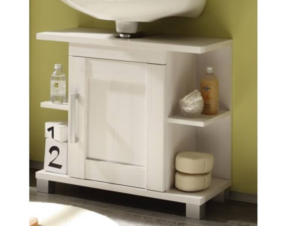 ASKO - NÁBYTOK Kúpeľňová skrinka pod umývadlo Poseidon, bielený smrekovec, značky ASKO - NÁBYTOK