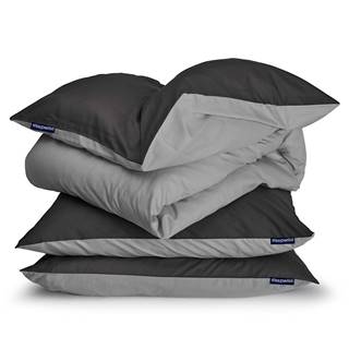 Sleepwise  Soft Wonder-Edition, posteľná bielizeň, tmavosivá/svetlosivá, 155 x 200 cm, 80 x 80 cm, značky Sleepwise